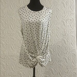 White Polka Dot Sleeveless Top